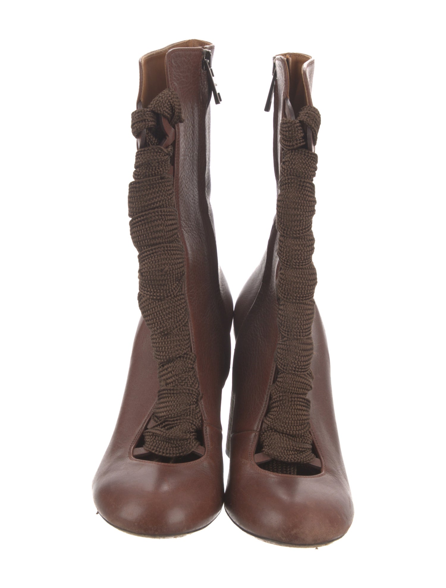 Chloé Leather Lace-Up Boots